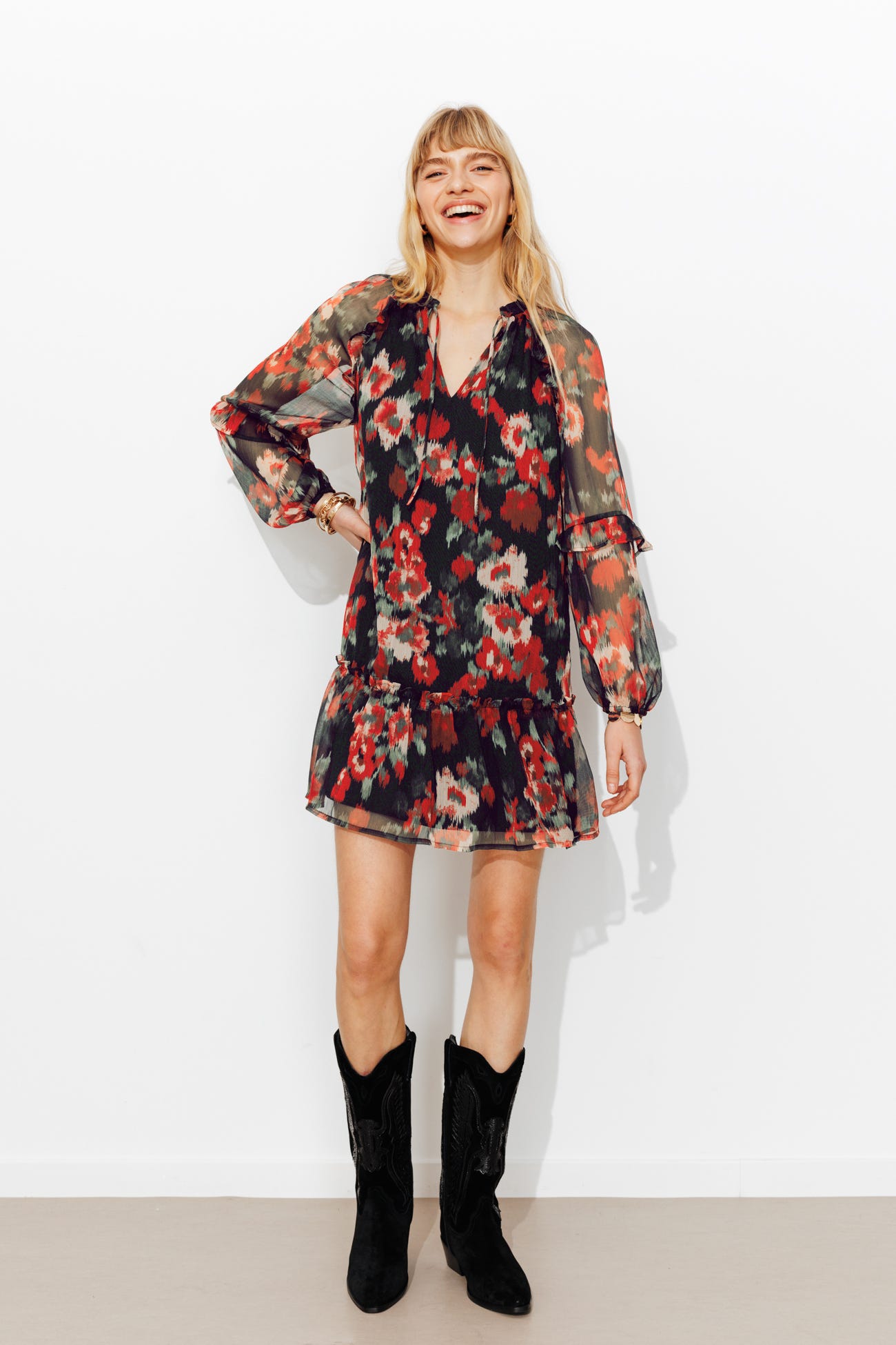 Short patterned dress